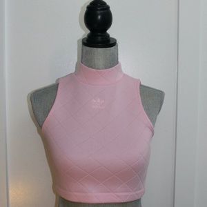Adidas Pink Crop Top Zipper Back XS